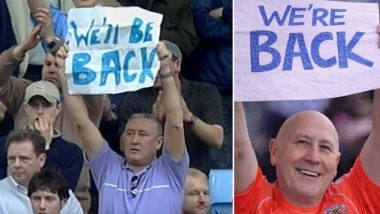 &lsquo;We&rsquo;ll Back to We&rsquo;re Back&rsquo; Coventry City Fan Goes Viral for His Distinct Placards As Frank Lampard-Coached Side Return to EPL After 25 Years