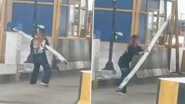 Jhansi Toll Plaza Viral Video: &lsquo;Drunk&rsquo; Woman Causes Chaos, Destroys Boom Barriers
