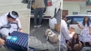 social-viral-Bali Hotel Staff Catches Indian Tourists Carrying Away Hairdryer, Doormat, Bathrobes After Checkout; Viral Video Surfaces