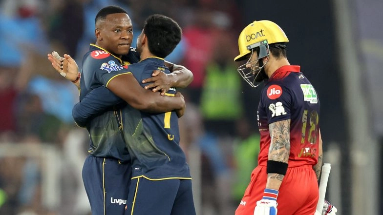 Virat Kohli Wicket Video: Kagiso Rabada Dismisses Ace Batter Following Brutal Five-Boundary Over in GT vs RCB IPL 2026