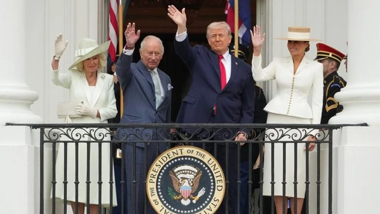 Donald Trump, First Lady Melania Trump Welcome King Charles III, Queen Camilla at White House During State Visit