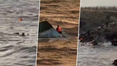 Jabalpur Boat Tragedy: 4 Dead, 18 Missing After Storm Capsizes Tourist Boat in Bargi Dam Reservoir (Watch Videos)