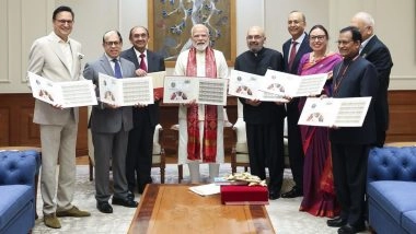 PM Narendra Modi Releases Commemorative Stamp for Shri Ram College of Commerce (See Pics)