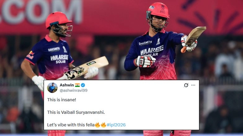 'This is Vaiball', Ravi Ashwin Lauds Vaibhav Sooryavanshi As Batter Hits 15-Ball Fifty In RR vs RCB IPL 2026 Match