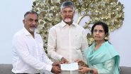 Chandrababu Naidu Birthday: AP CM&rsquo;s Wife Nara Bhuvaneswari Donates INR 76 Lakh for Free Meals at Anna Canteens on His Birthday