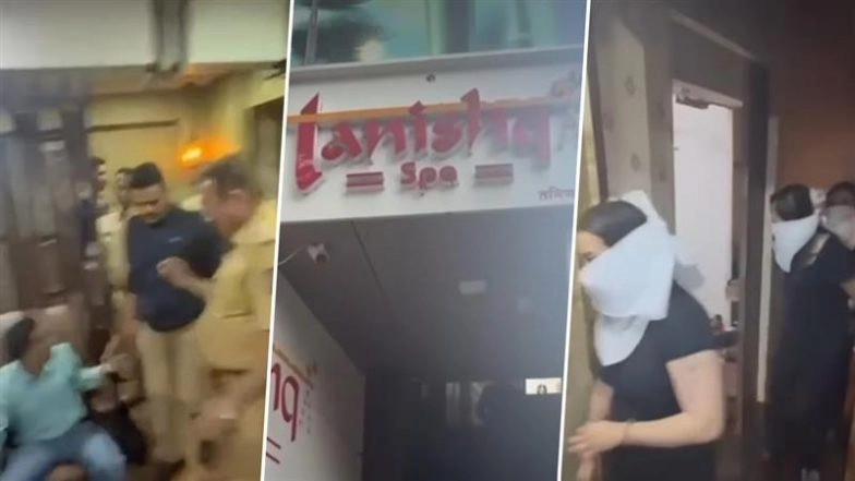 Tanishq Spa Busted: Thai Women Among 14 Rescued as Cops Bust Prostitution Racket in Mira Road (Watch Video)