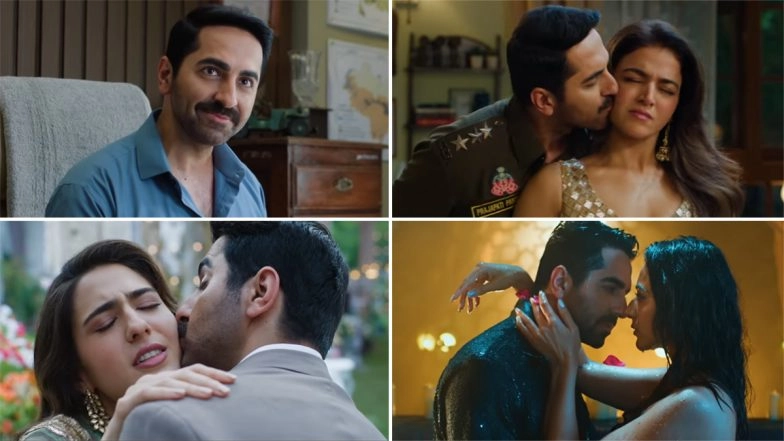 &lsquo;Pati Patni Aur Woh Do&rsquo; Teaser: Ayushmann Khurrana Caught Between Sara Ali Khan, Rakul Preet Singh and Wamiqa Gabbi; Fans Slam Bollywood for &lsquo;Normalising Cheating&rsquo; (Watch Video)