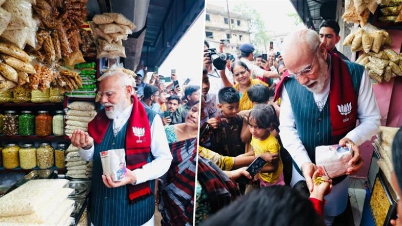 From Rally to Roadside: PM Narendra Modi&rsquo;s Jhalmuri Stop in Jhargram Goes Viral Amid West Bengal Election Frenzy (See Pics)
