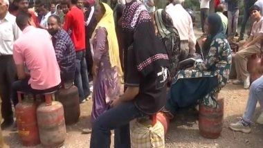 India News | J-K: Long Queues Outside LPG Outlets in Naushera Amid Shortage