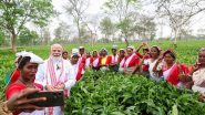India News | Assam: PM Modi Visits Tea Garden in Dibrugarh, Interacts with Workers