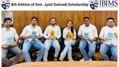 Business News | Smt. Jyoti Dwivedi Memorial Scholarship Celebrates 8th Edition, Empowering Students at JBIMS