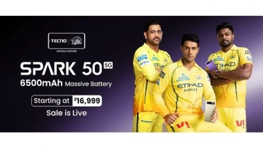 Business News | TECNO SPARK 50 5G With a Massive 6500mAh Battery Goes on Sale Today