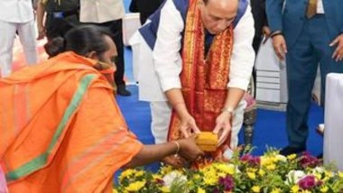 India News | Rajnath Singh Lays Foundation Stone of Large Cavitation Tunnel in Visakhapatnam to Boost Naval Research