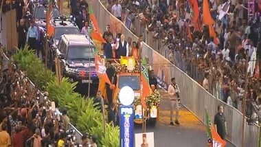 India News | PM Modi Holds Massive Roadshow in Thiruvananthapuram Ahead of Keralam Polls