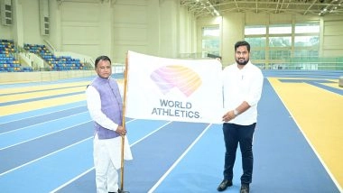 Sports News | Odisha CM Mohan Charan Majhi Receives World Athletics Flag from Suryavanshi Suraj