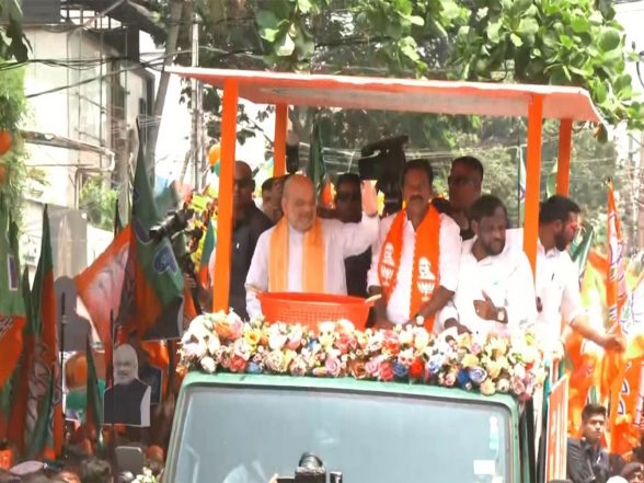 India News | Keralam Polls: Amit Shah Holds Roadshow for BJP Candidate KP Prakash Babu in Beypore