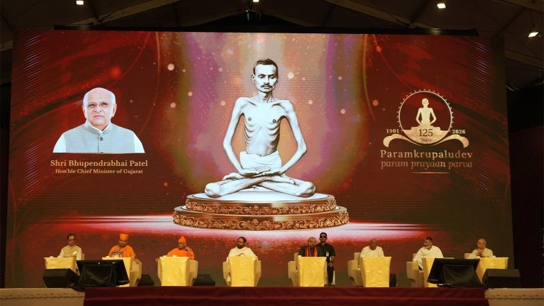 Business News | Rajkot Witnesses a Spiritual Confluence at Shastri Maidan for Commemorating Shrimad Rajchandraji's 125th Samadhi Day