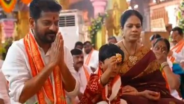 India News | Telangana CM Revanth Reddy Performs Bhoomi Pooja for Basara Temple Expansion