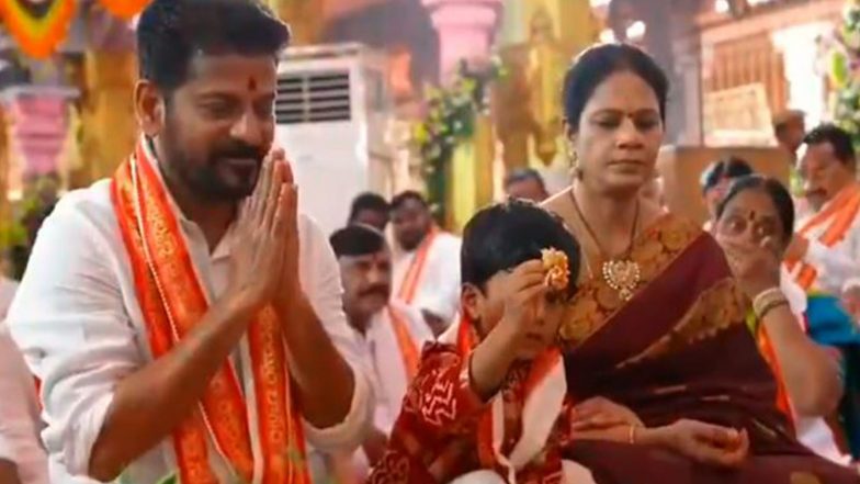 India News | Telangana CM Revanth Reddy Performs Bhoomi Pooja for Basara Temple Expansion