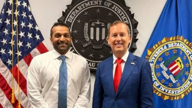 World News | US Ambassador Gor Discusses U.S.-India Cooperation to Counter Transnational Threats with FBI Director