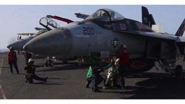 World News | US Navy Jets Launch from USS Abraham Lincoln During Operation Epic Fury: CENTCOM