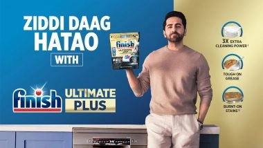 Business News | Finish Announces Bollywood Star Ayushmann Khurrana as Brand Ambassador, Launches Campaign to Show India the Right Way to Dishwash