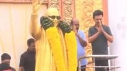 India News | Tamil Nadu CM Stalin Holds Election Campaign in Tiruvannamalai, Pays Tribute to Karunanidhi's Statue