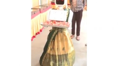 India News | Puducherry Assembly Elections 2026: Saree-clad Robot 'Nila' Welcomes Voters at Polling Booth