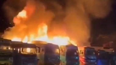 India News | J-K: Fire Breaks out at Kupwara Bus Stand; No Casualties