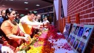 India News | Uttarakhand CM Dhami Attends Gaurav Sainik Samman Samaroh; Pays Floral Tribute to Late Father