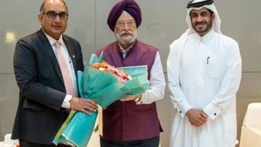 Business News | Hardeep Singh Puri Arrives in Doha on Two-day Visit Amid West Asia Tensions Impacting Gas Supplies