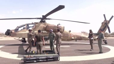 India News | Indian Army Showcases 'tank in Air' Apache Firepower During 'Brahmastra' Desert Drill