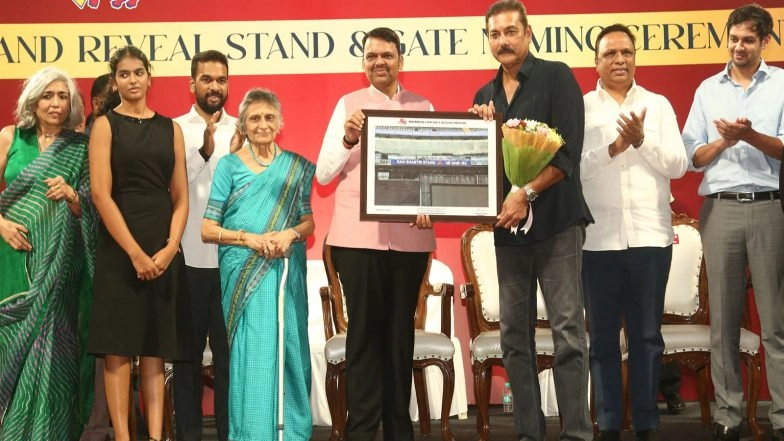 Sports News | MCA Unveils Ravi Shastri Stand at Wankhede Stadium, Names Stadium Gates After Dilip Sardesai, Eknath Solkar and Diana Edulji