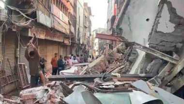India News | UP: Building Collapses in Agra's Kinari Bazar, No Casualties