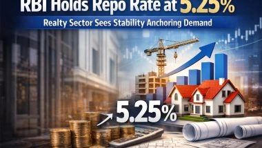 Business News | RBI Holds Repo Rate at 5.25 Percent: Realty Sector Sees Stability Anchoring Demand