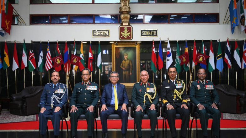 India News | Defence Secretary Visits Defence Services Staff College, Wellington for Convocation Ceremony of 81st Staff Course