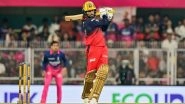 Sports News | IPL 2026: Rajat Patidar's 63, Venkatesh Iyer's 29* Help RCB Post 201/8 in 20 Overs Vs RR Despite Early Trouble