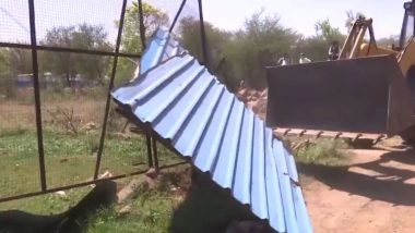 India News | Bhopal Municipal Corporation Launches Demolition Drive Against Illegal Structures Near Upper Lake