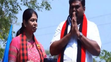 India News |  BJP Looking to Create Religious Conflict, Should Not Be Given Space: DMK's Kanimozhi in Tamil Nadu's Alangulam