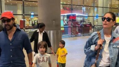 Entertainment News | IPL: Kareena, Saif Take Sons Taimur, Jeh to Watch MI Vs RCB Clash at Wankhede Stadium