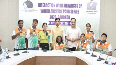 Sports News | Union Sports Minister Mandaviya Felicitates Indian Contingent for Performances at Bangkok 2026 World Archery Para Series