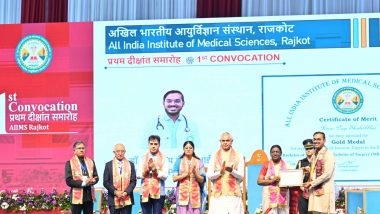 India News | President Droupadi Murmu Graces Convocation Ceremony of AIIMS Rajkot