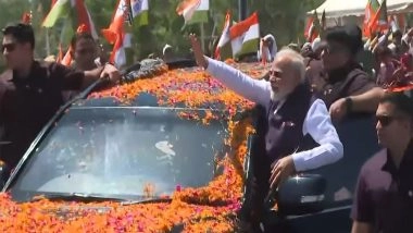 India News | PM Modi Holds Roadshow in UP's Saharanpur Ahead of Delhi-Dehradun Economic Corridor Inauguration
