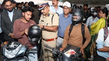 Business News | Helmet Distribution Drive Held in Hyderabad to Promote Road Safety