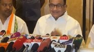 India News | Congress MP P Chidambaram Demands 'fair' Delimitation Process