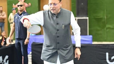 India News | Uttarakhand CM Dhami Inaugurates Inter-State Junior and Youth National Table Tennis Championship