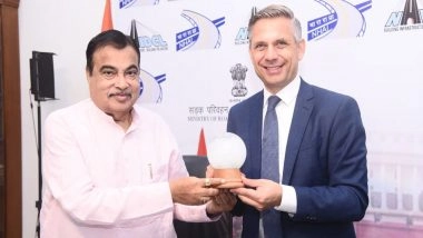 Business News | Nitin Gadkari Meets Austrian Minister to Explore Cooperation in Sustainable Infrastructure, Green Mobility