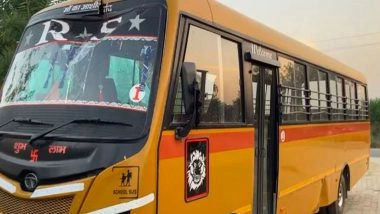 India News | UP: Speeding School Bus Rams Golgappa Cart in Bhogaon, One Dead, Six Injured