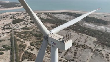 Business News | Adani Wind Commissions 5 MW Turbine Prototype at Mundra, Boosting India's Clean Energy Push