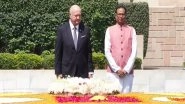 World News | Austrian Chancellor Christian Stocker Pays Tribute to Mahatma Gandhi at Rajghat